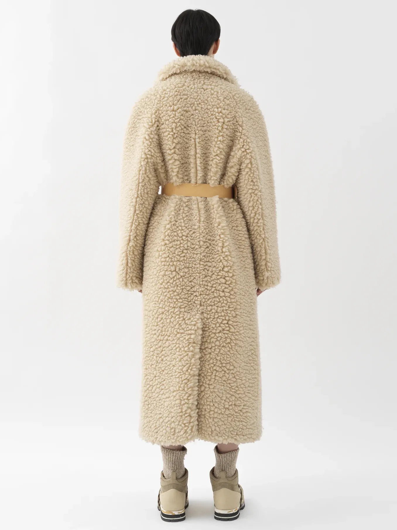 Manteaux-Chloé Manteau Cocon Ceinture Soften Brown