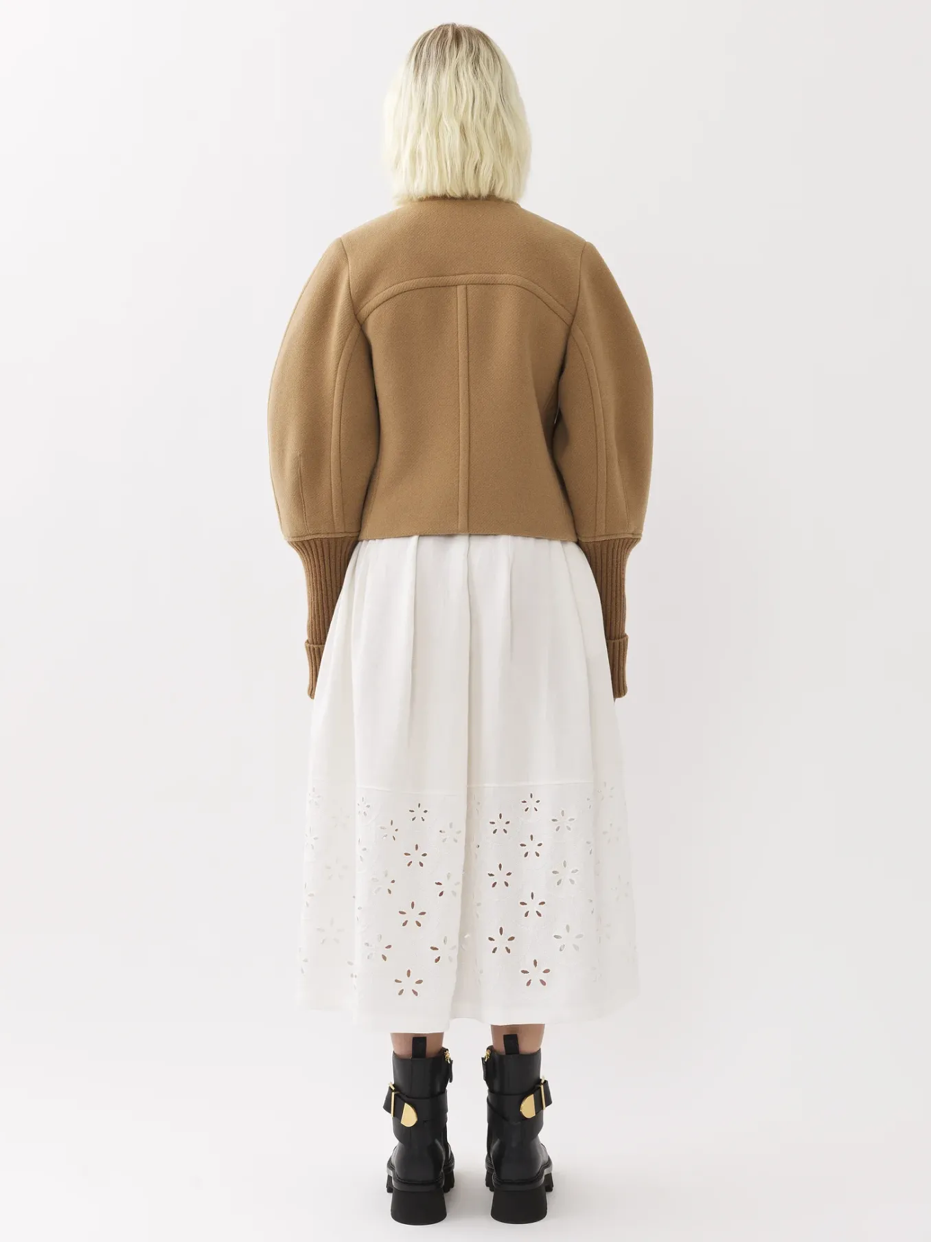 Manteaux-Chloé Manteau Court Manches Arrondies Worn Brown