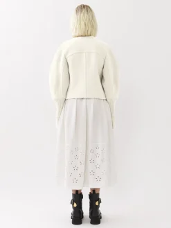 Manteaux-Chloé Manteau Court Manches Arrondies Seedpearl Beige