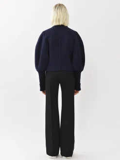 Manteaux-Chloé Manteau Court Manches Arrondies Evening Blue