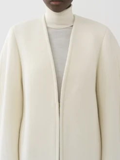 Vestes-Chloé Manteau Court Manches Ballon Eden White