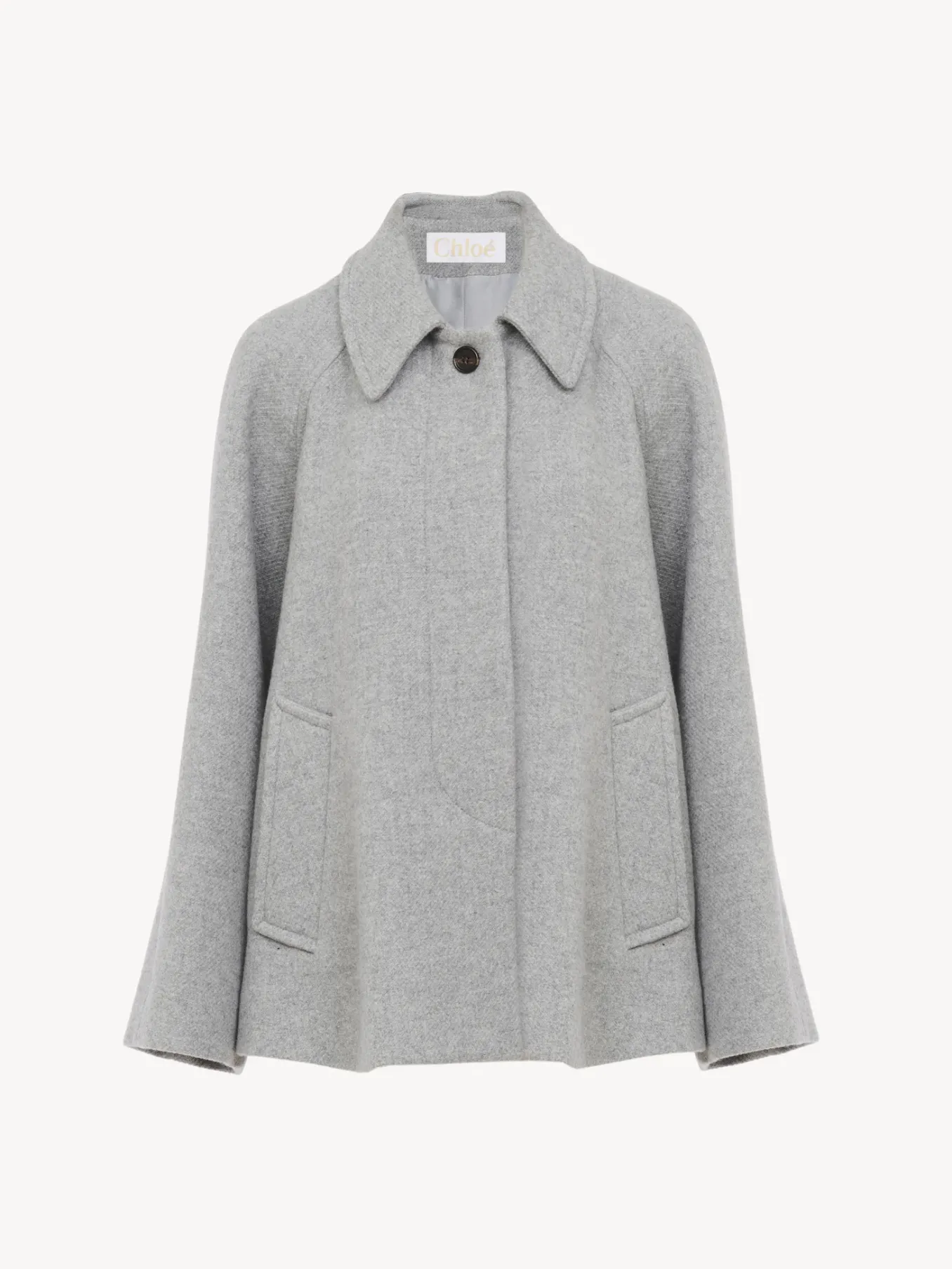 Vestes-Chloé Manteau Court Style Cape Cosy Grey