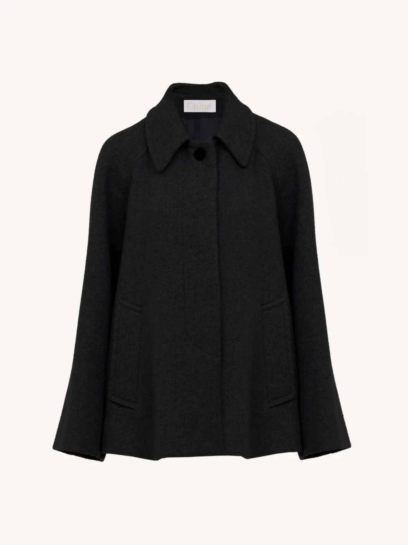 Vestes-Chloé Manteau Court Style Cape Noir