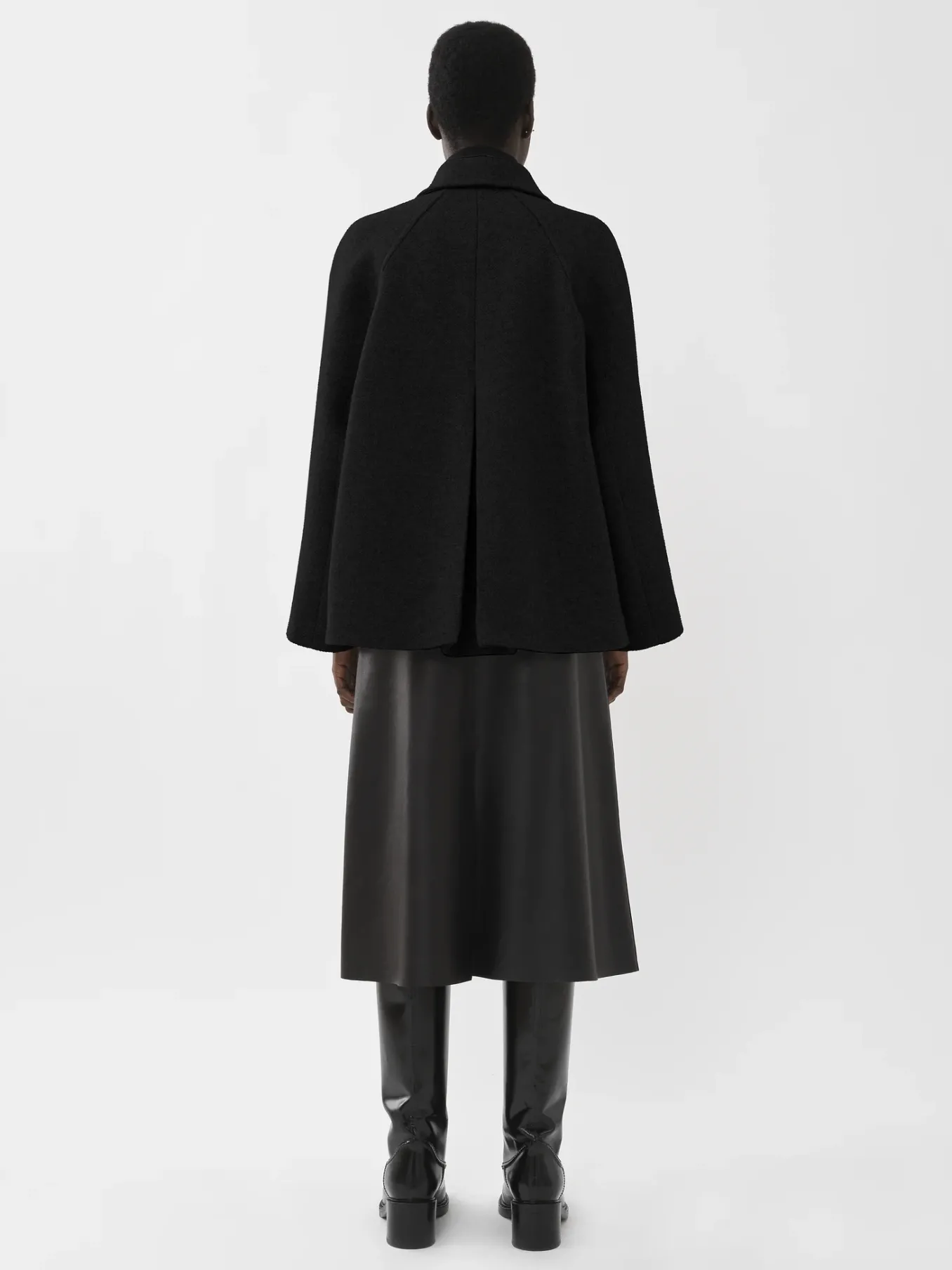 Vestes-Chloé Manteau Court Style Cape Noir