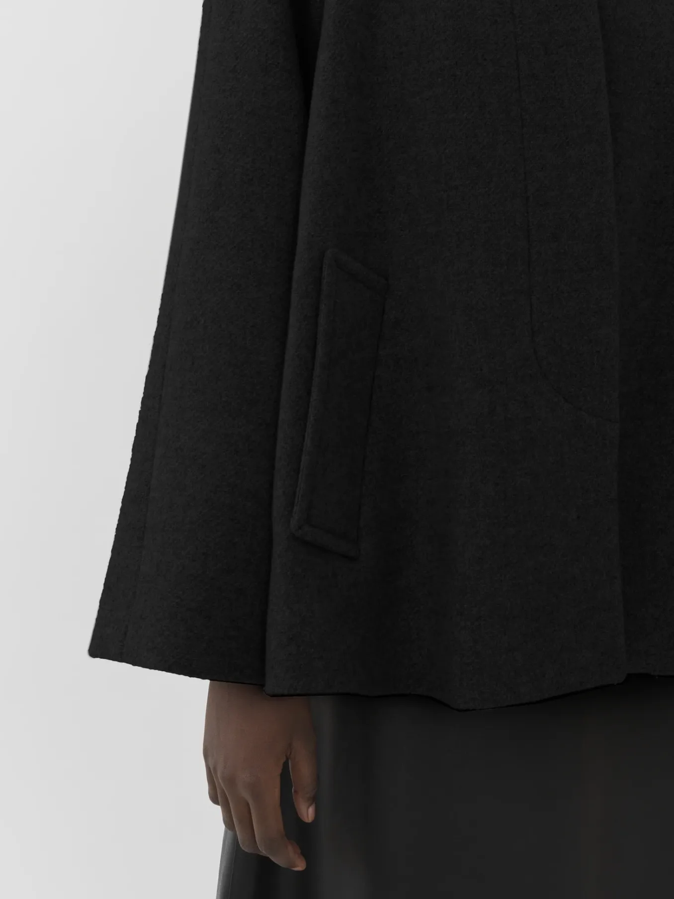 Vestes-Chloé Manteau Court Style Cape Noir