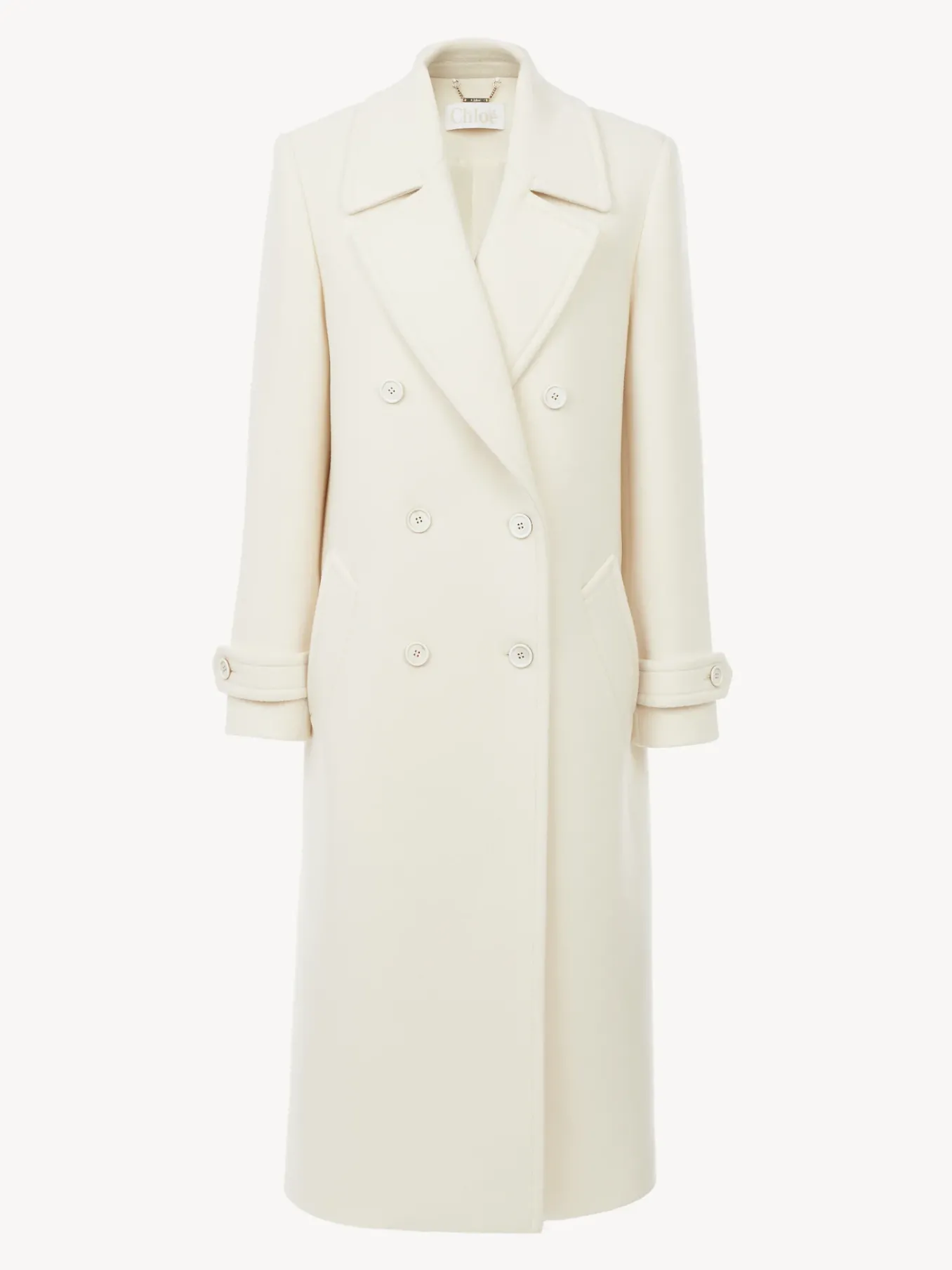 Manteaux-Chloé Manteau Long Croise Eden White