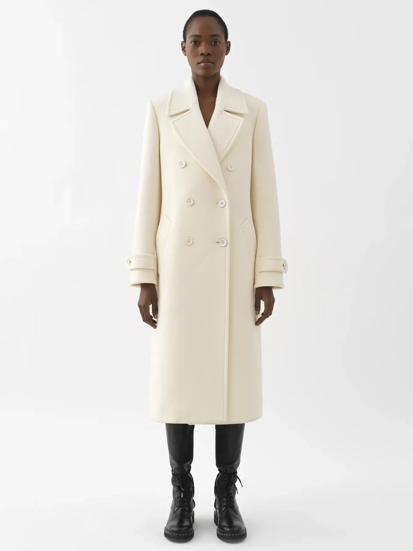 Manteaux-Chloé Manteau Long Croise Eden White