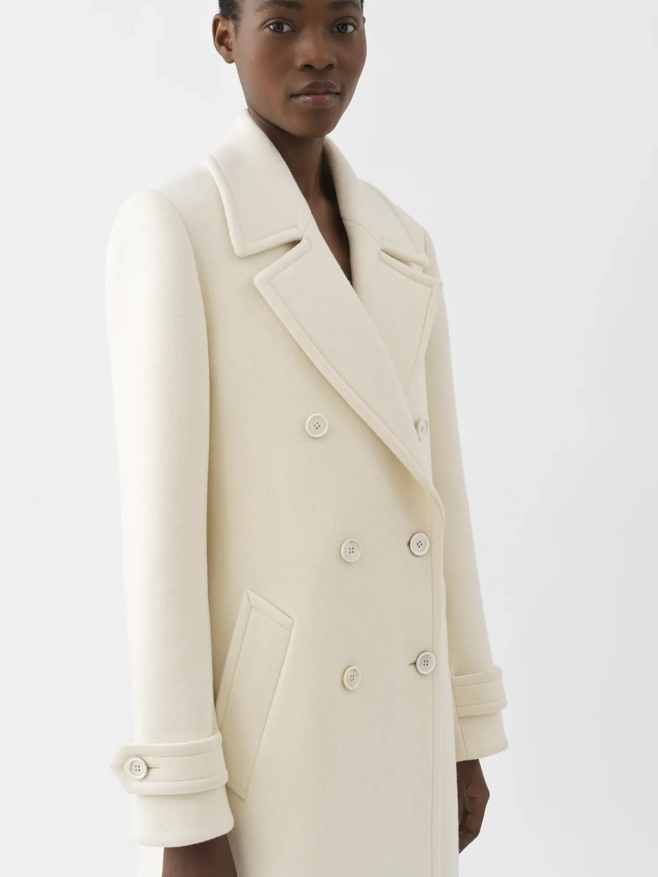 Manteaux-Chloé Manteau Long Croise Eden White