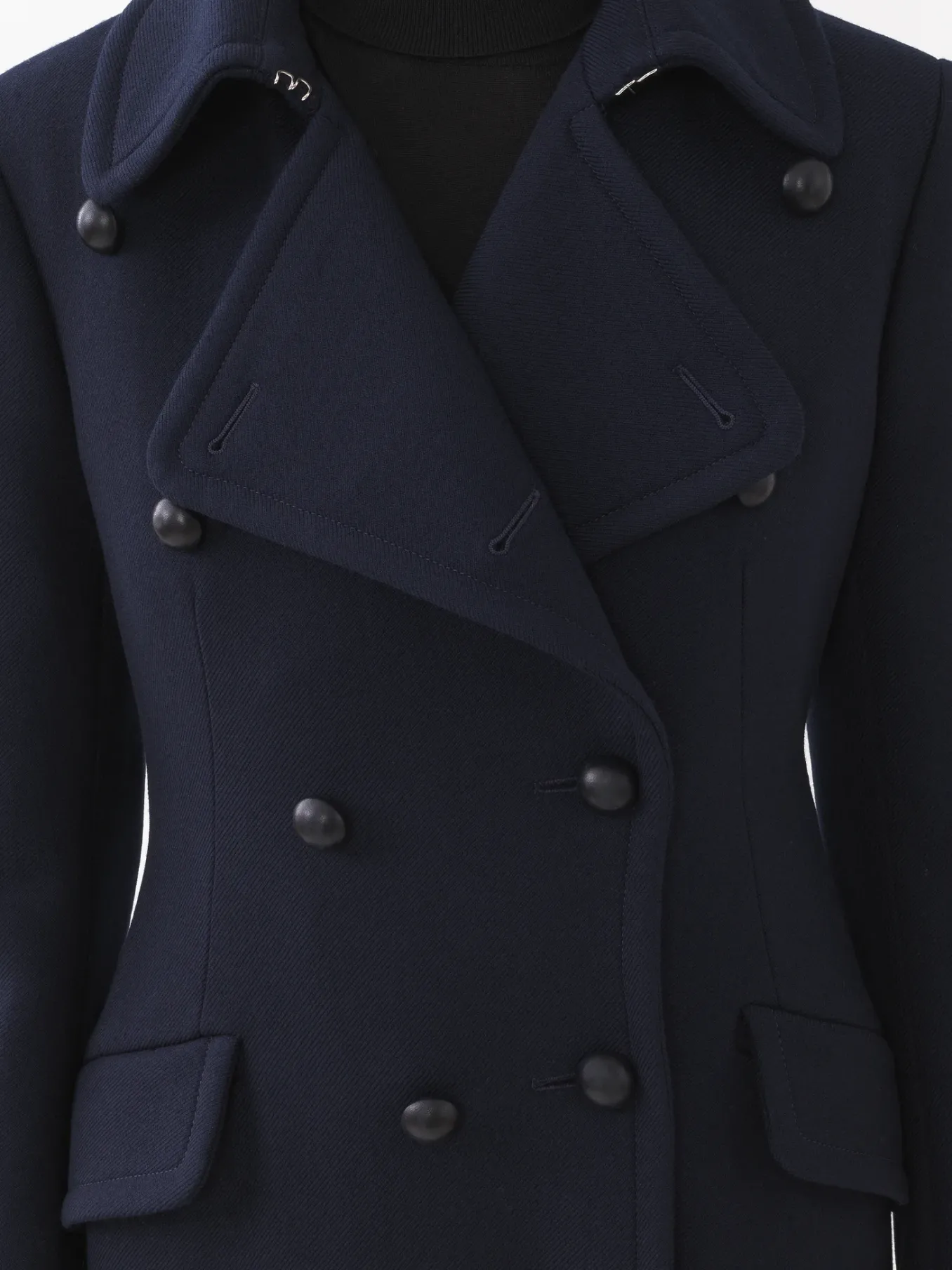 Manteaux-Chloé Manteau Officier Long Anthracite Blue