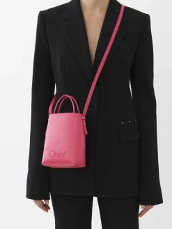 Sacs Porté Épaule-Chloé Micro Sac Cabas Chloe Sense Rosy Cherry