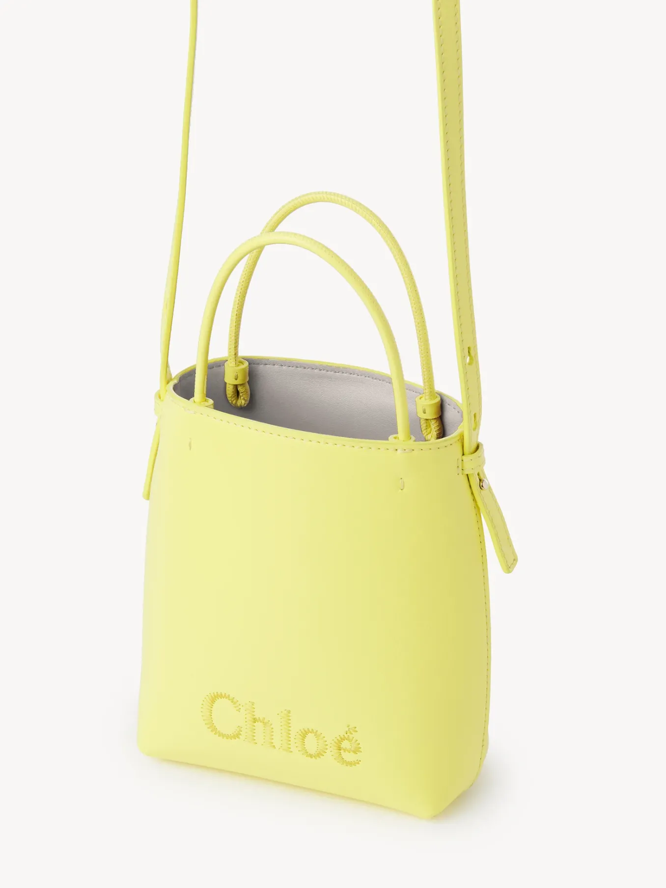 Sacs Porté Épaule-Chloé Micro Sac Cabas Chloe Sense Daffodil Yellow