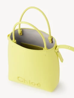 Sacs Porté Épaule-Chloé Micro Sac Cabas Chloe Sense Daffodil Yellow