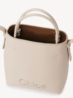 Sacs Porté Épaule-Chloé Micro Sac Cabas Chloe Sense Cement Pink