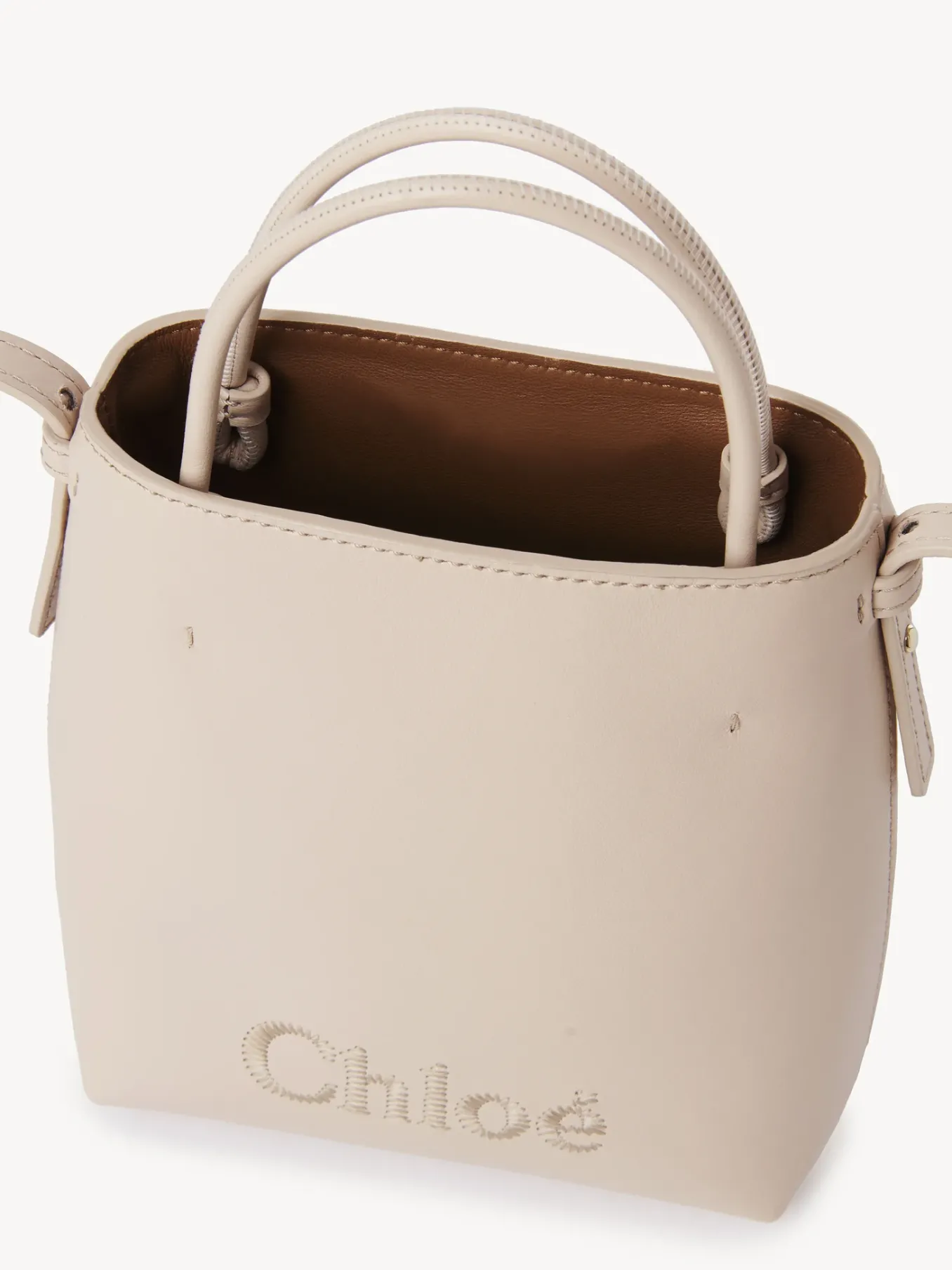 Sacs Porté Épaule-Chloé Micro Sac Cabas Chloe Sense Cement Pink