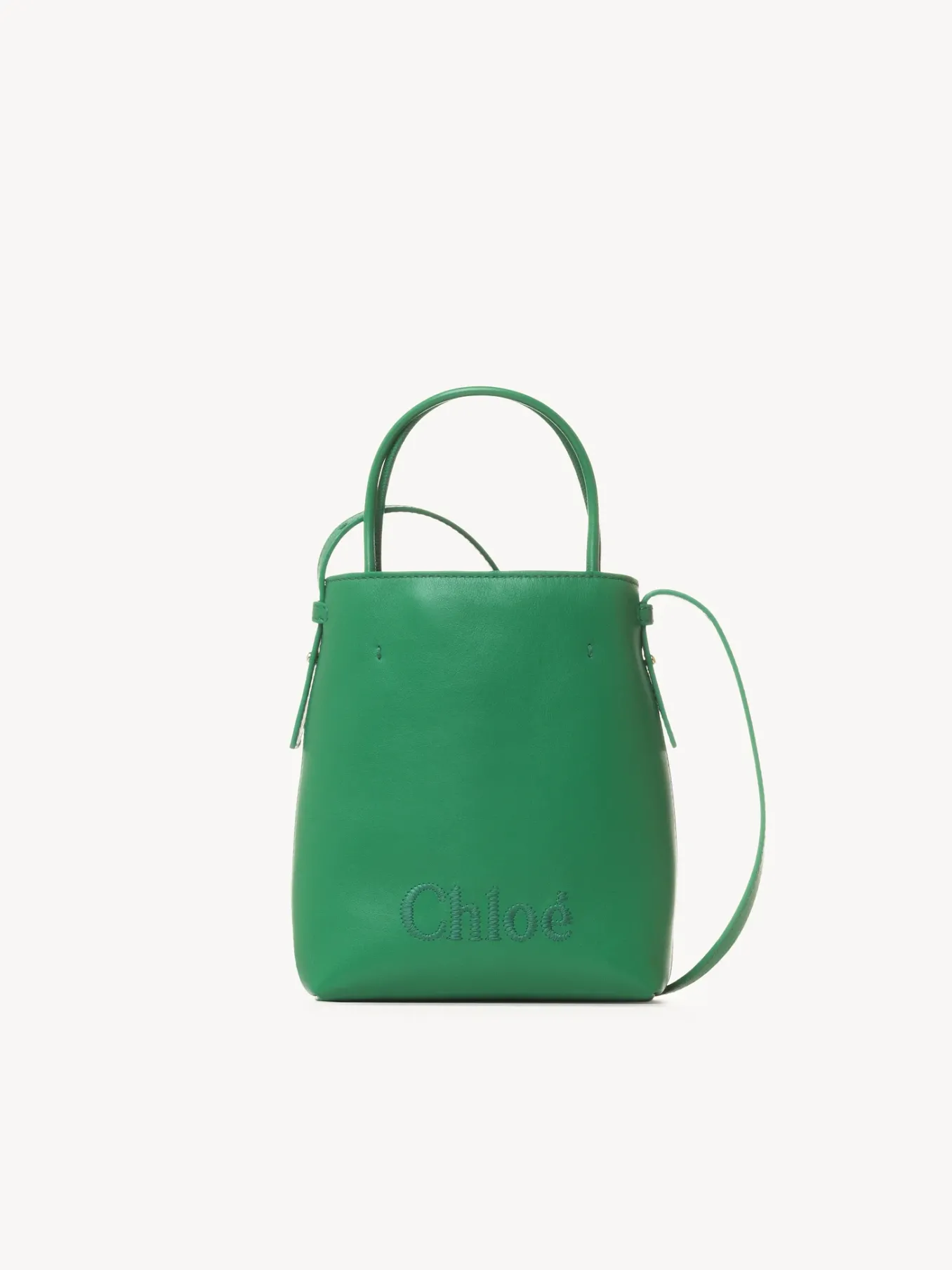 Sacs Porté Épaule-Chloé Micro Sac Cabas Chloe Sense Pop Green