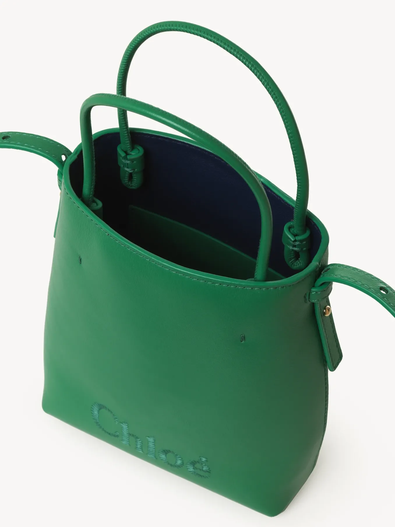 Sacs Porté Épaule-Chloé Micro Sac Cabas Chloe Sense Pop Green