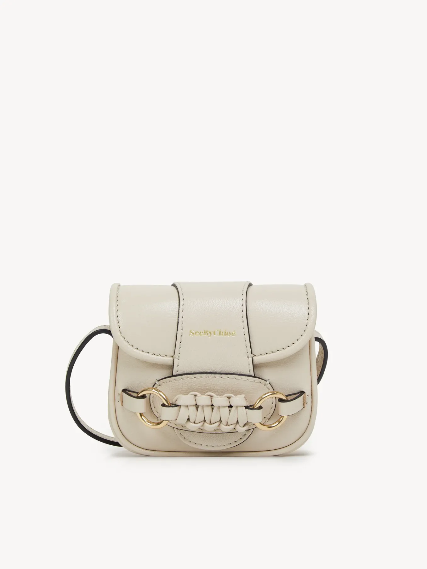 Sacs Porté Épaule-Chloé Micro Sac Porte Épaule Saddie Cement Beige