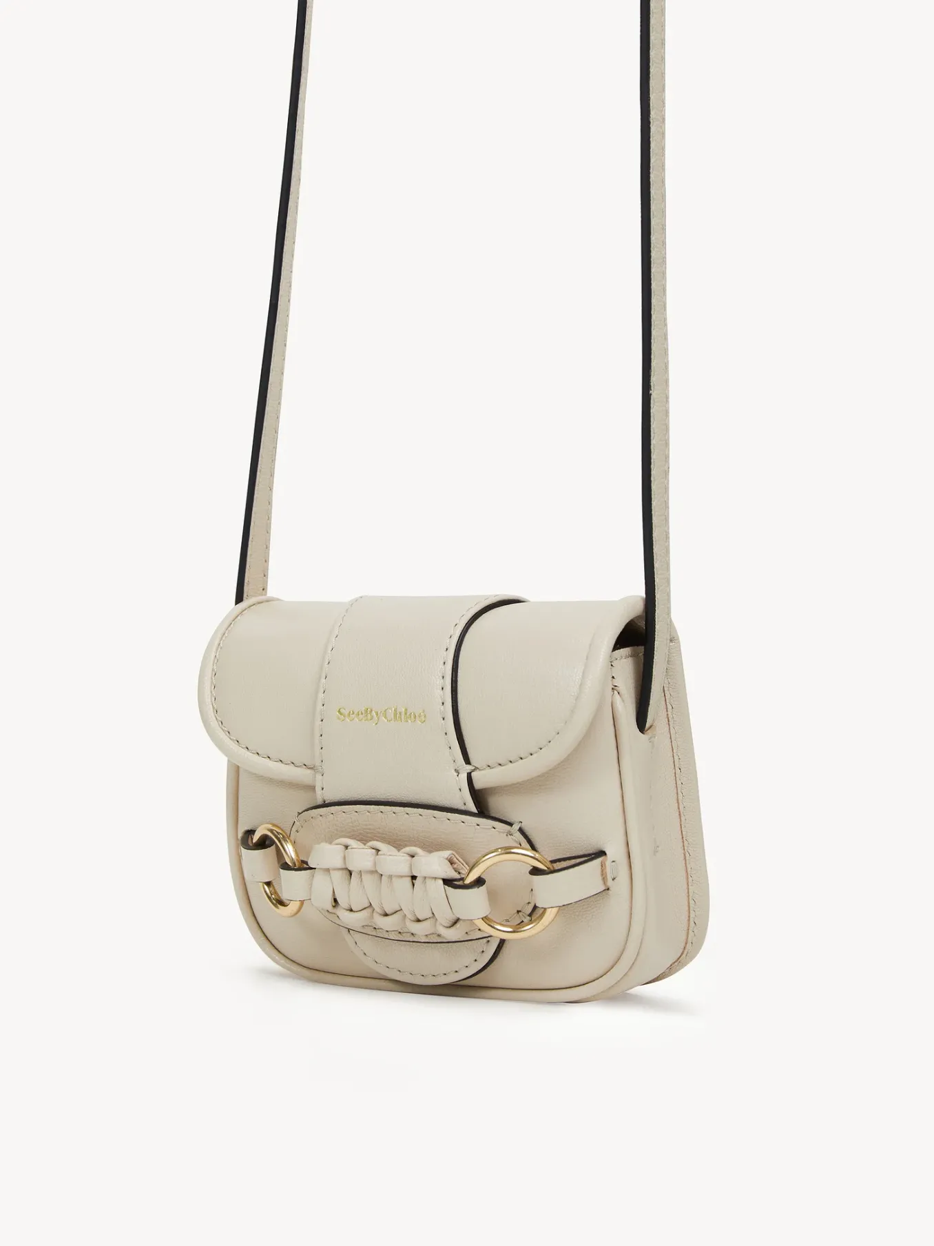 Sacs Porté Épaule-Chloé Micro Sac Porte Épaule Saddie Cement Beige