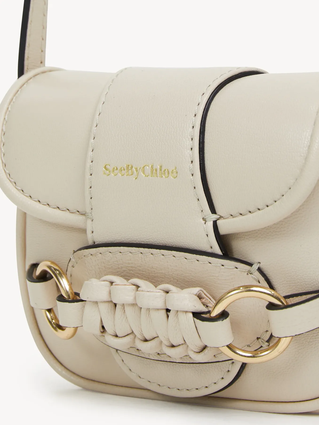 Sacs Porté Épaule-Chloé Micro Sac Porte Épaule Saddie Cement Beige