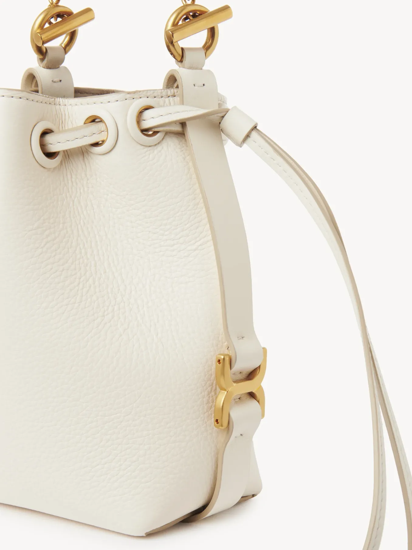 Sacs À Bandoulière-Chloé Micro Sac Seau Marcie Misty Ivory