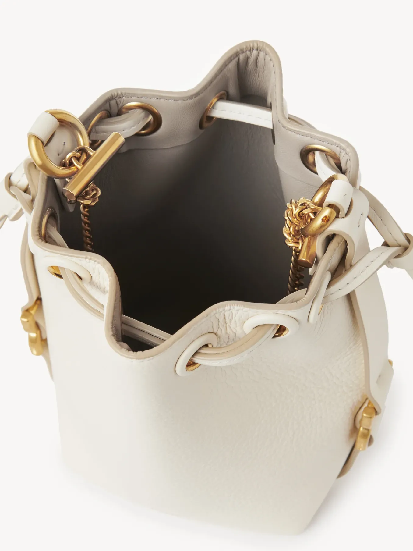 Sacs À Bandoulière-Chloé Micro Sac Seau Marcie Misty Ivory
