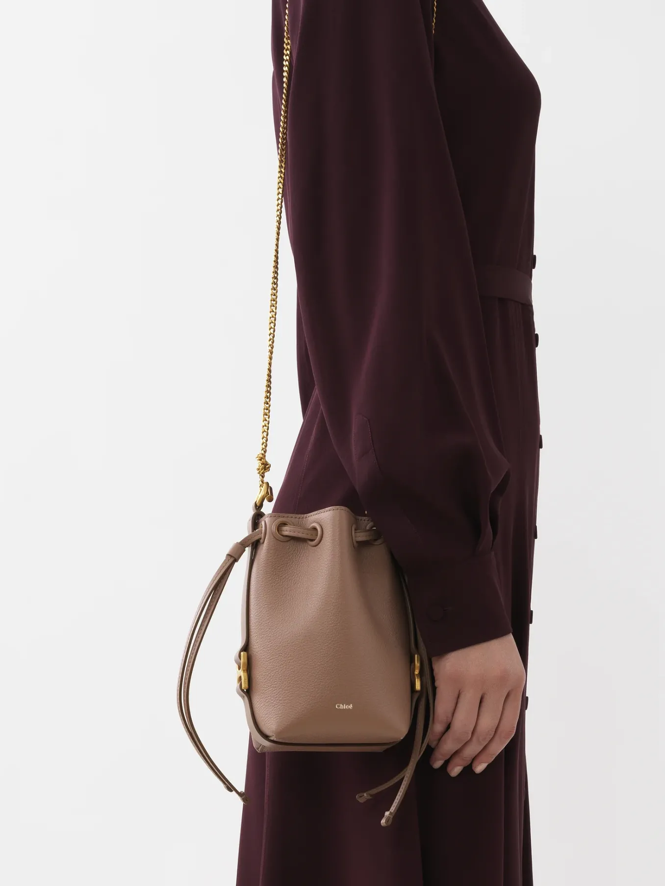 Sacs À Bandoulière-Chloé Micro Sac Seau Marcie Woodrose