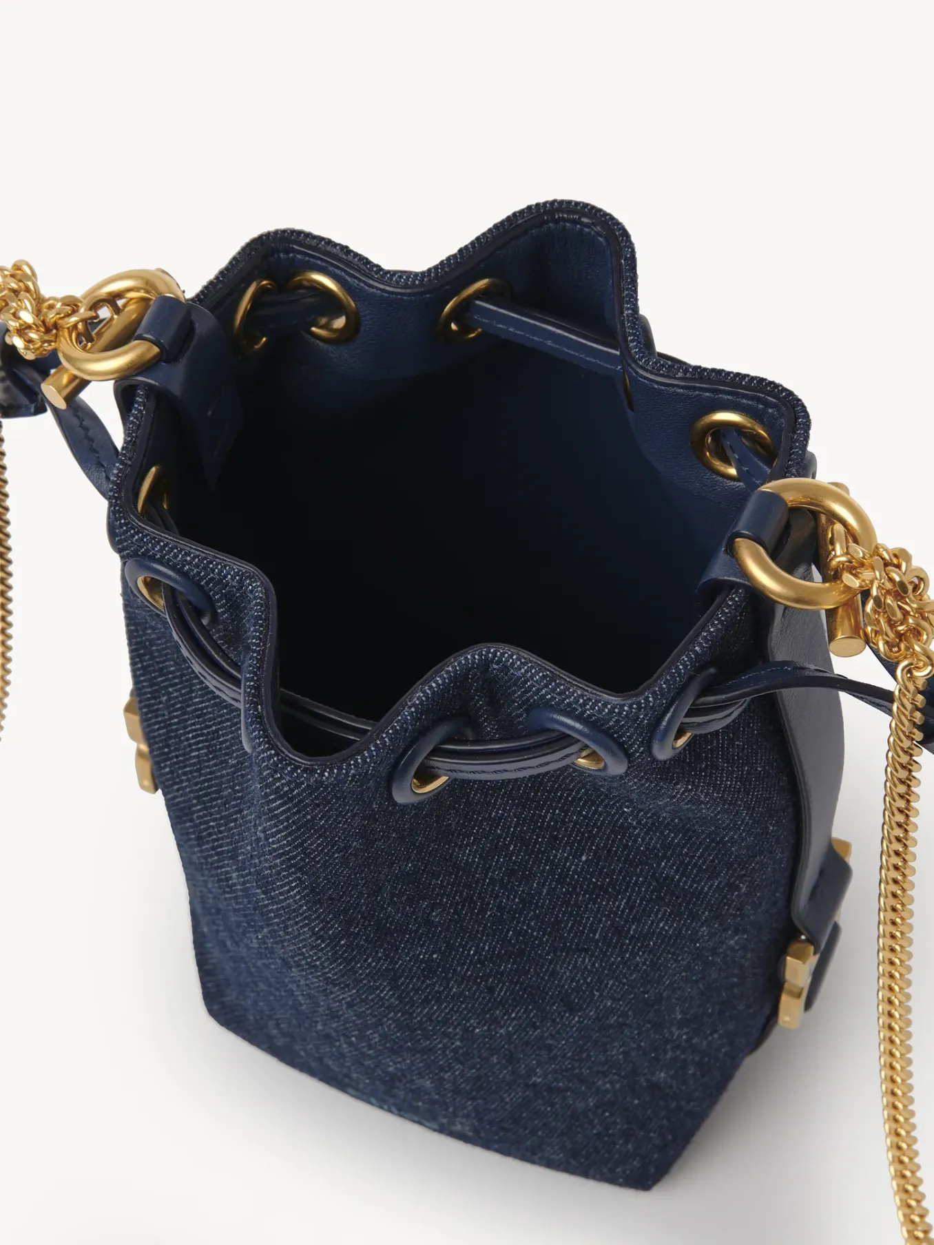 Sacs À Bandoulière-Chloé Micro Sac Seau Marcie Denim