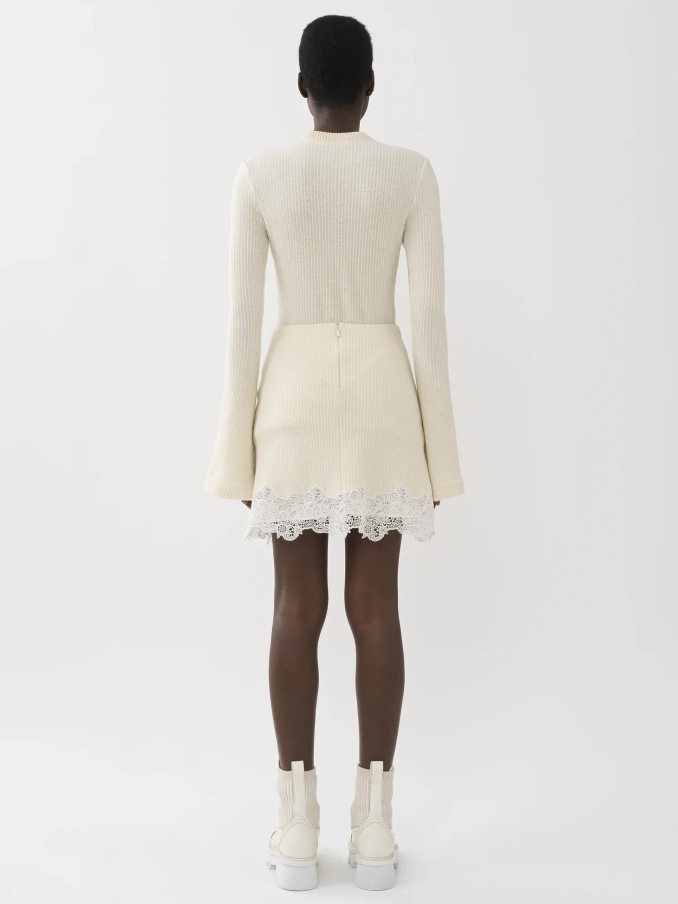 Jupes-Chloé Mini Jupe Evasee Eden White