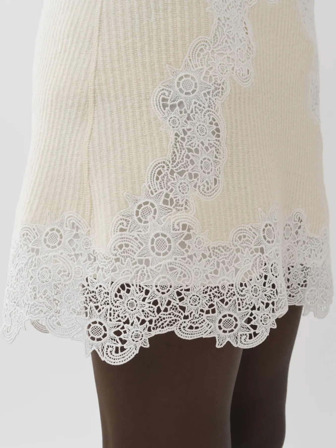 Jupes-Chloé Mini Jupe Evasee Eden White