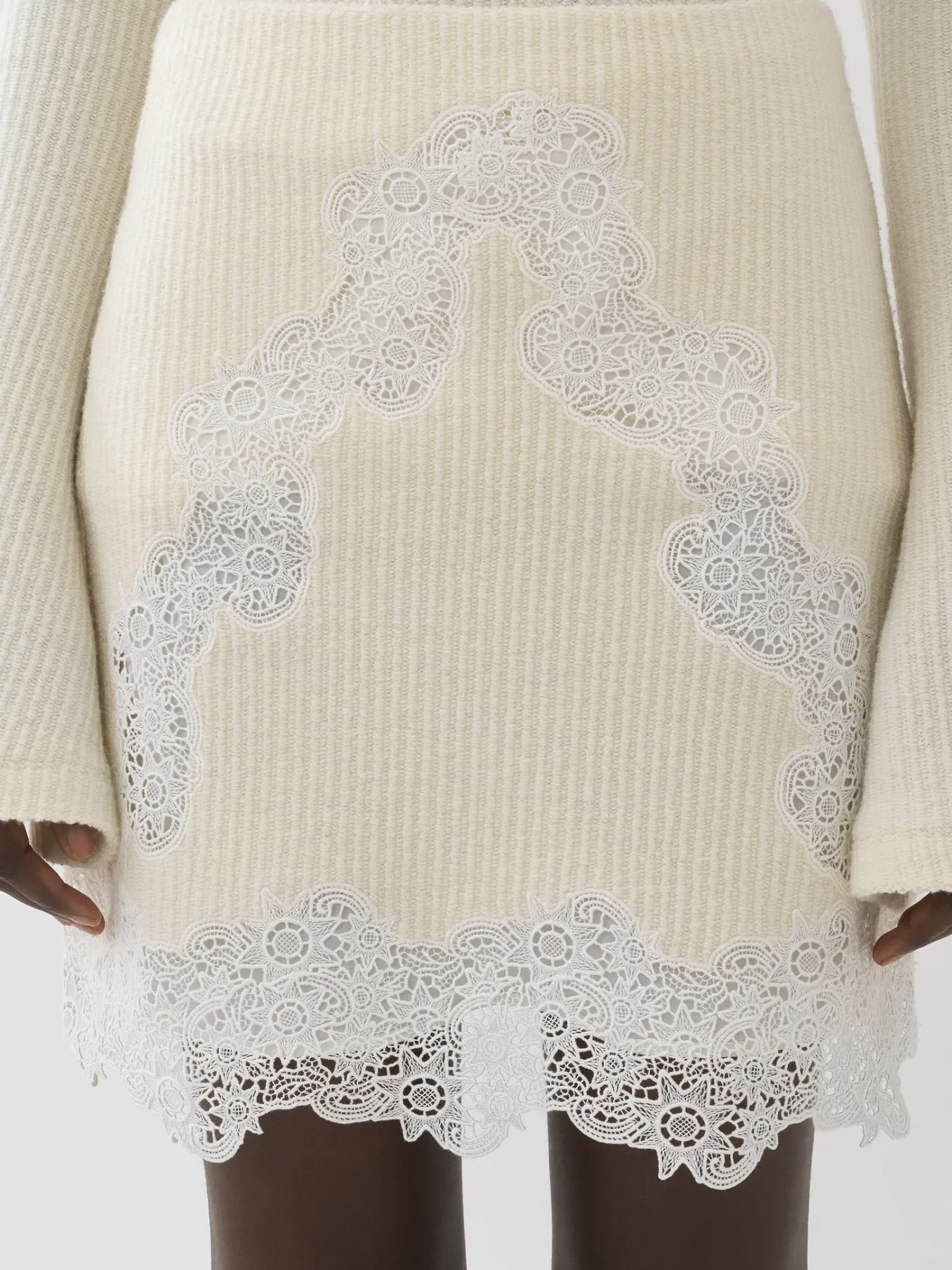 Jupes-Chloé Mini Jupe Evasee Eden White