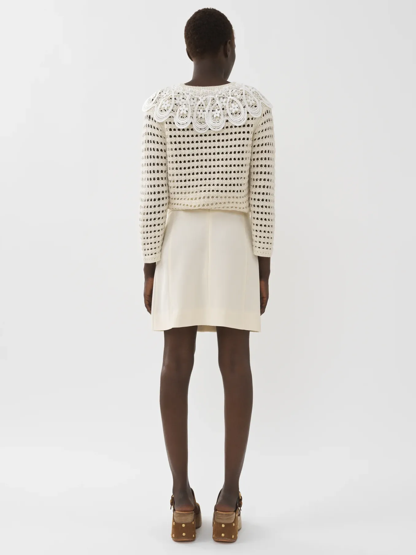 Vêtements-Chloé Mini Jupe Trapeze Light Ivory