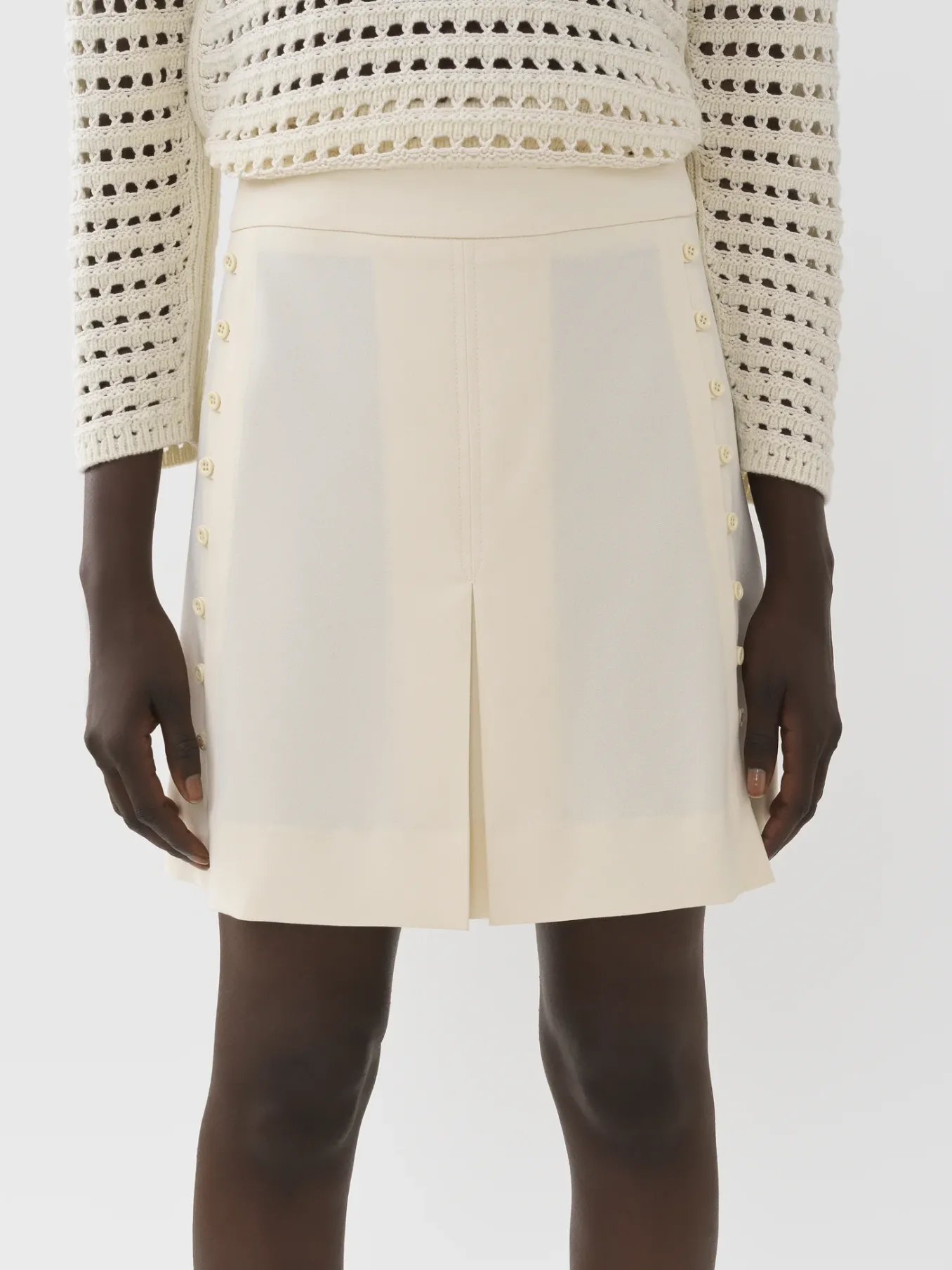 Vêtements-Chloé Mini Jupe Trapeze Light Ivory