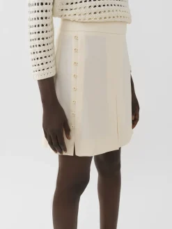 Vêtements-Chloé Mini Jupe Trapeze Light Ivory