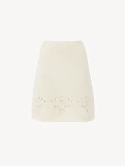 Maille-Chloé Mini Jupe Trapeze Iconic Milk