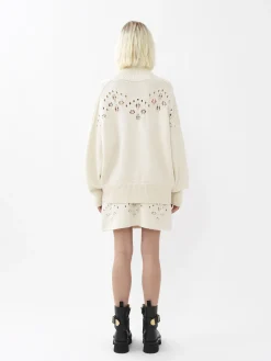 Maille-Chloé Mini Jupe Trapeze Iconic Milk