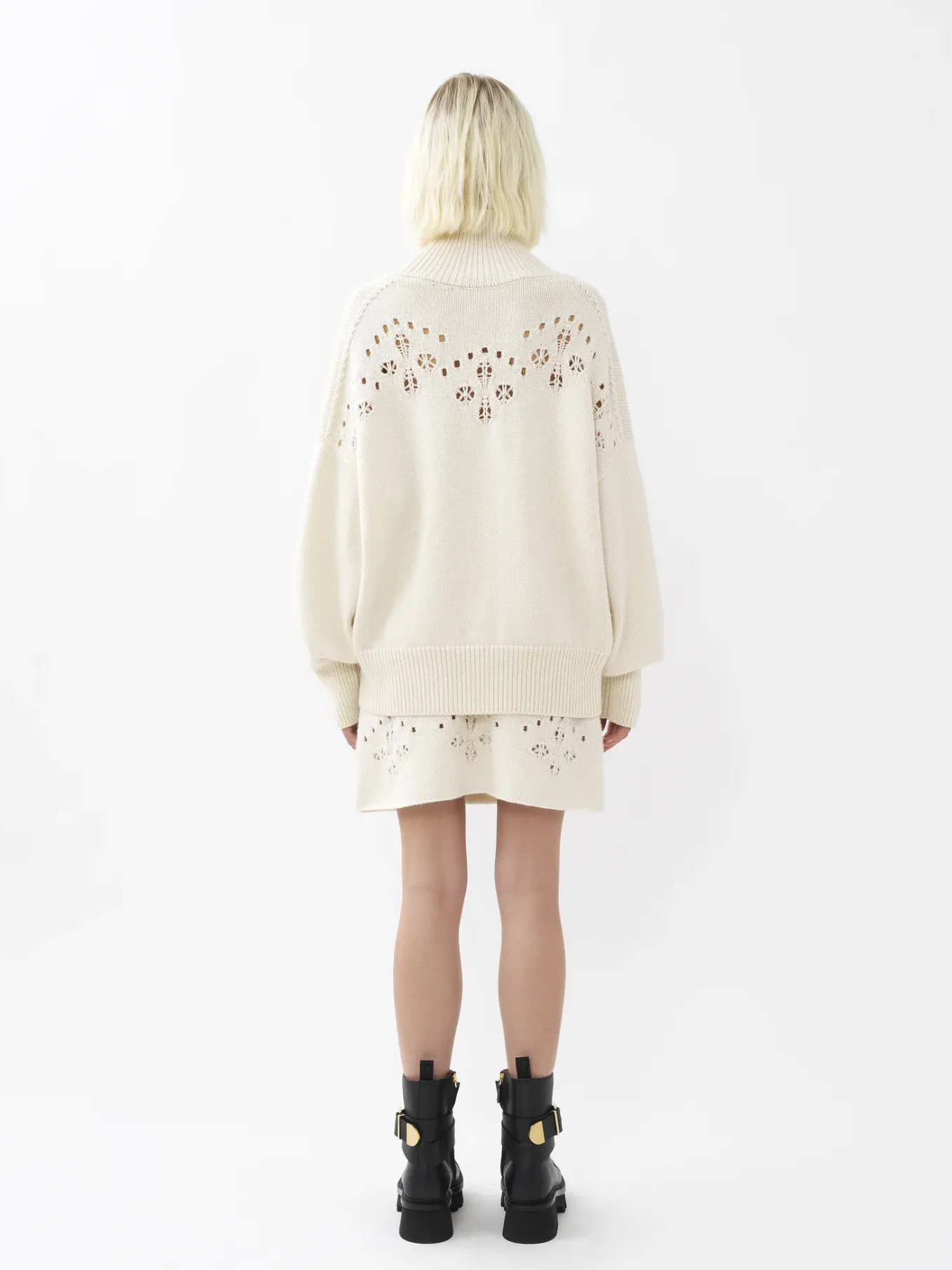 Maille-Chloé Mini Jupe Trapeze Iconic Milk