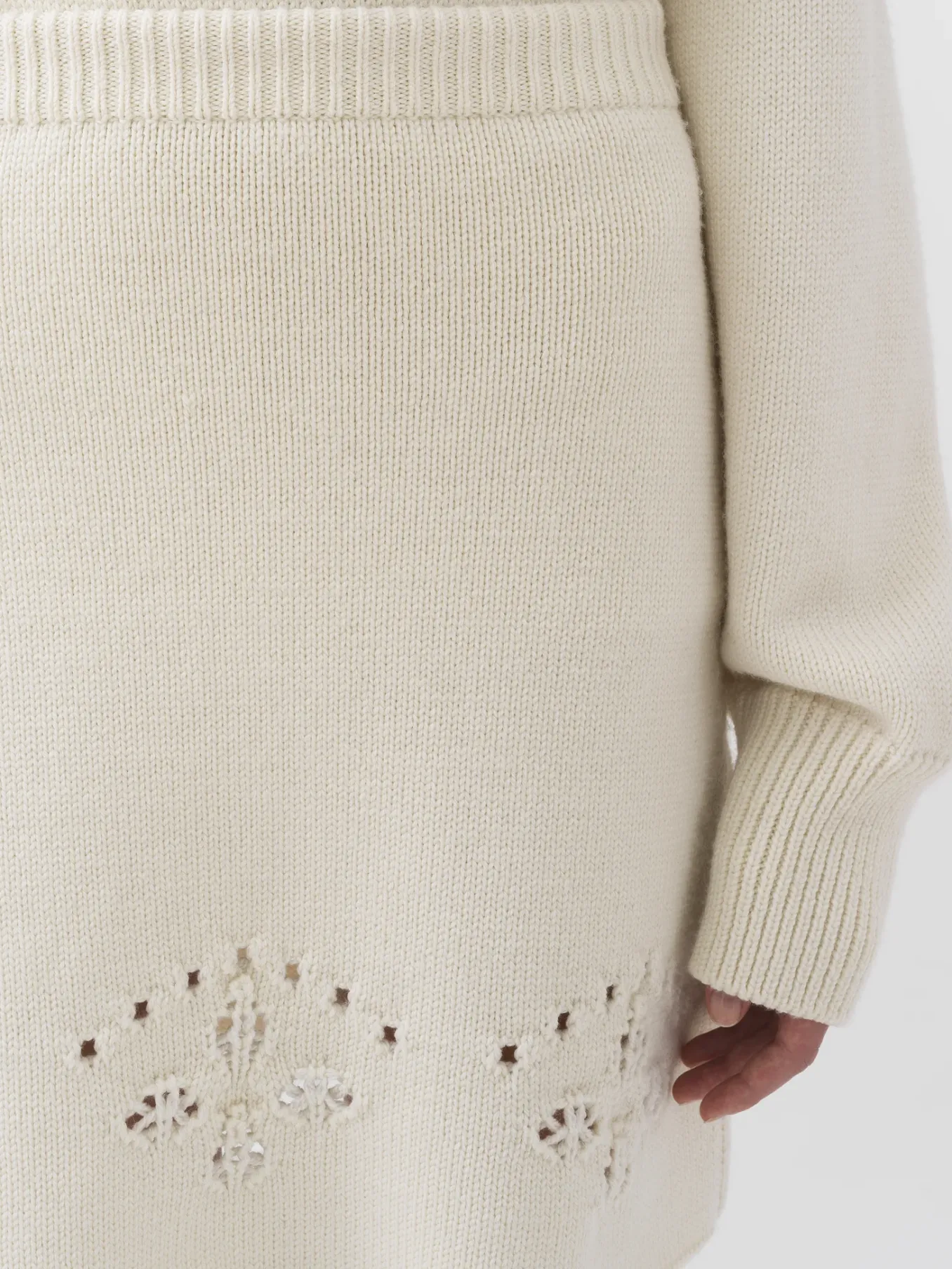 Maille-Chloé Mini Jupe Trapeze Iconic Milk