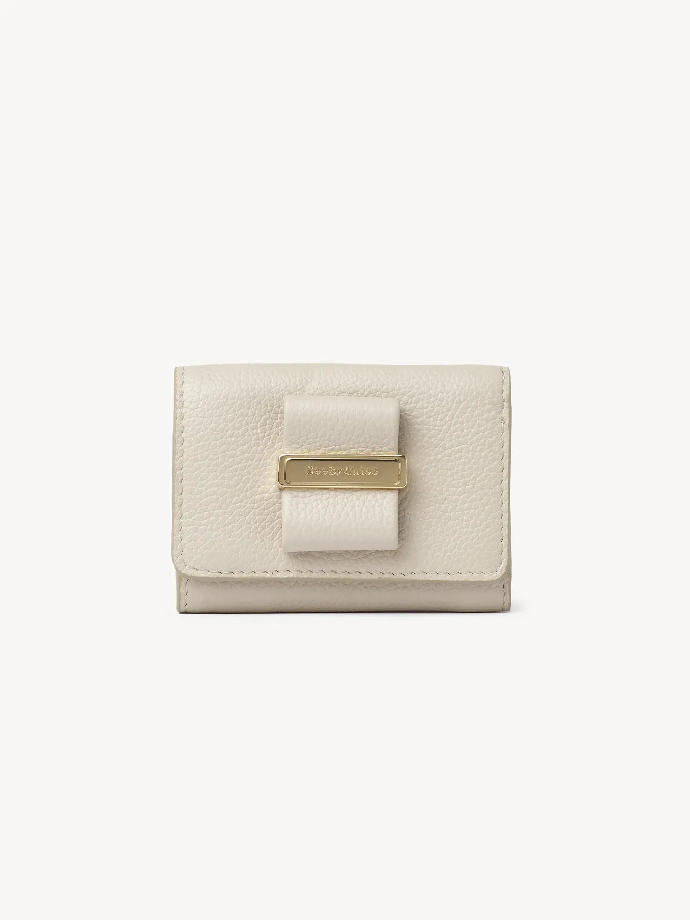 Portefeuilles Compacts-Chloé Mini Portefeuille A Trois Volets Rosita Cement Beige