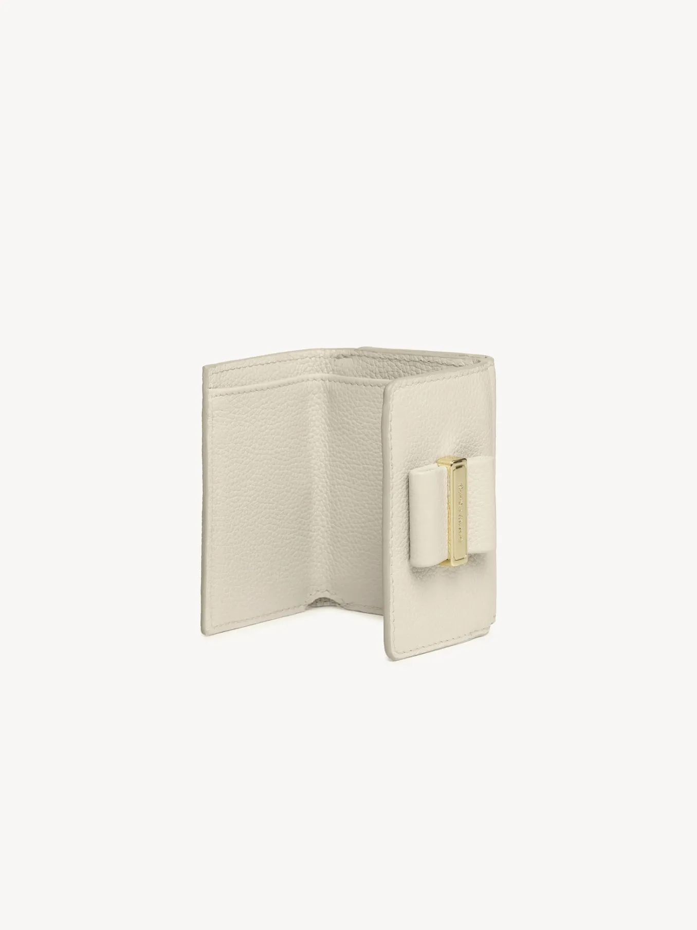 Portefeuilles Compacts-Chloé Mini Portefeuille A Trois Volets Rosita Cement Beige