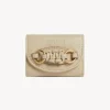 Portefeuilles Compacts-Chloé Mini Portefeuille A Trois Volets Saddie Cement Beige