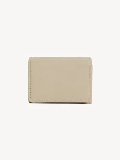 Portefeuilles Compacts-Chloé Mini Portefeuille A Trois Volets Saddie Cement Beige