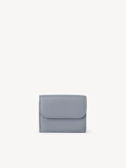 Portefeuilles Compacts-Chloé Mini Portefeuille A Trois Volets Chloe Sense Storm Blue