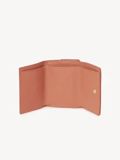 Portefeuilles Compacts-Chloé Mini Portefeuille A Trois Volets Lizzie Tan Apricot
