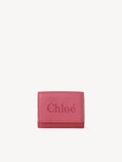 Portefeuilles Compacts-Chloé Mini Portefeuille A Trois Volets Chloe Sense Rosy Cherry