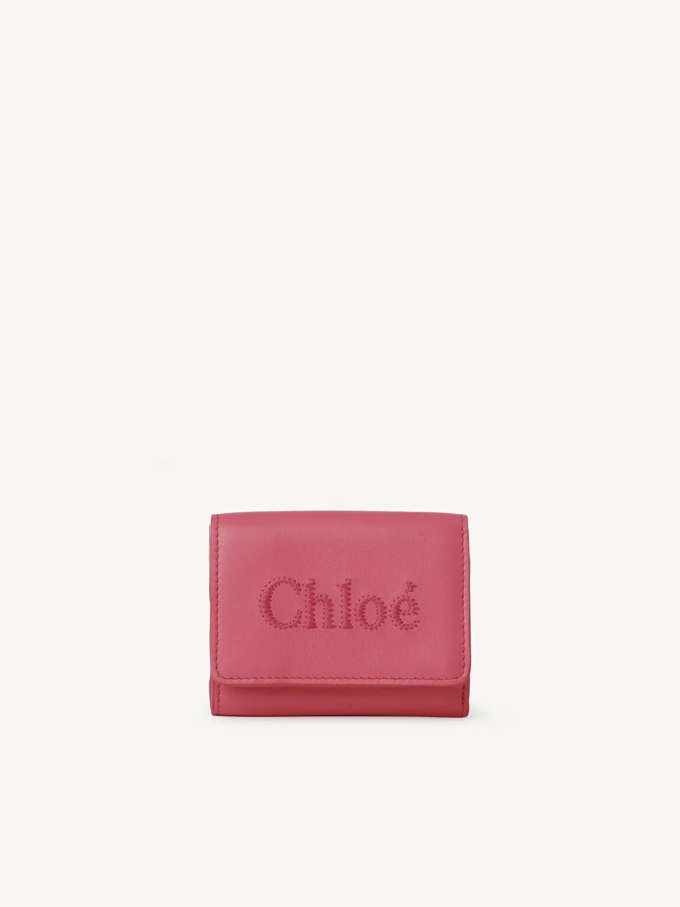 Portefeuilles Compacts-Chloé Mini Portefeuille A Trois Volets Chloe Sense Rosy Cherry