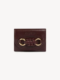 Portefeuilles Compacts-Chloé Mini Portefeuille A Trois Volets Saddie Dusky Brown