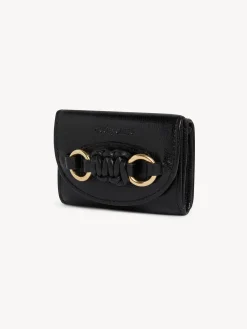 Portefeuilles Compacts-Chloé Mini Portefeuille A Trois Volets Saddie Noir