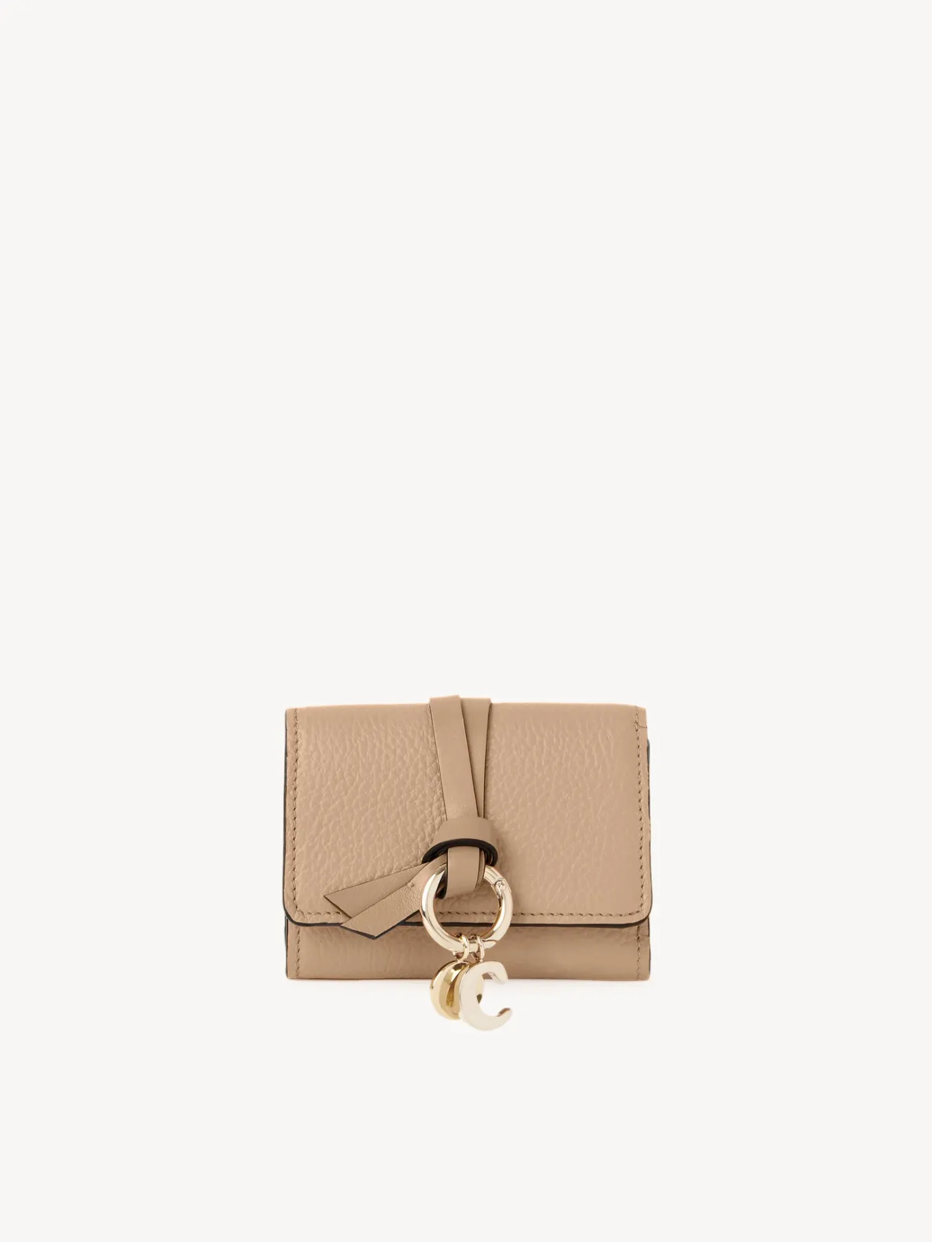 Portefeuilles Compacts-Chloé Mini Portefeuille A Trois Volets Alphabet Light Tan