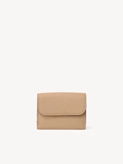 Portefeuilles Compacts-Chloé Mini Portefeuille A Trois Volets Alphabet Light Tan
