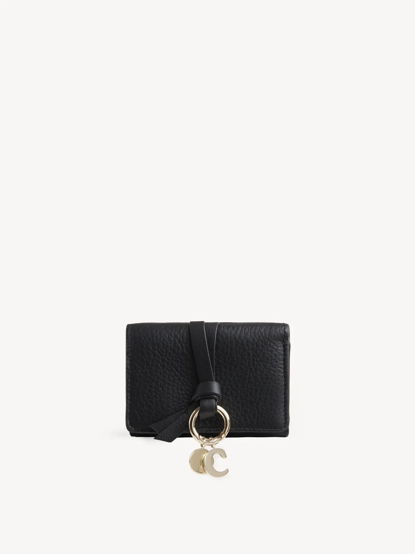 Portefeuilles Compacts-Chloé Mini Portefeuille A Trois Volets Alphabet Noir